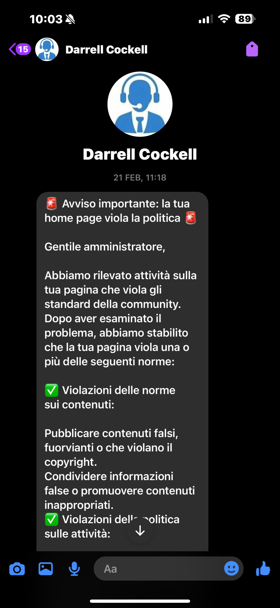 Esempio di tentativo di phishing Esempio di tentativo di phishing